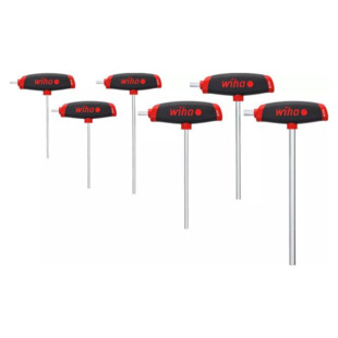 Jeu de 6 clés mâles manche T Wiha