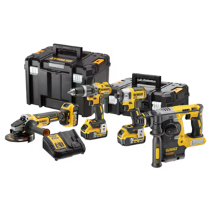 Lot 4 outils 18v - Perc + choc + perfo + meul Dewalt