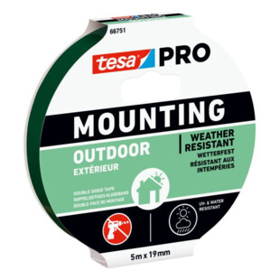 RUBAN DOUBLE FACE MOUNTING PRO EXT 66751 BLANC 5 M X 19 MM Tesa
