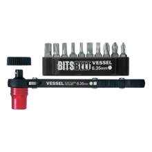 Mini cliquet plat td-73mc + jeu de 10 embouts (philips/fente/hexagonal)