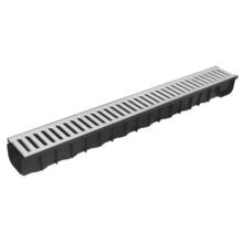 Caniveau midi avec grille passerelle en acier galvanisee a15 montee