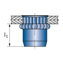 Ecrou à sertir tf crantée