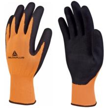 Gant tricot enduit mousse latex orange apollon vv733