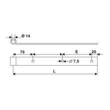 Penture droite 40x6 ø14