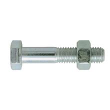 Boulon th et ecrou hexagonal acier zingue blanc 8/8
