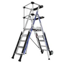 Plateforme sherpascopic pliant 5-7 marches garde corps lisse