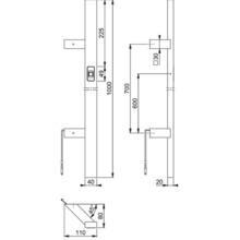 Poignée battante simple  fingerscan design  rectangulaire