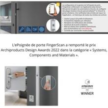 Poignée battante simple  fingerscan design rond