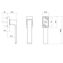 Poignée de fenetre delta pro carre de 7x26 mm