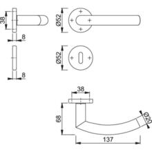 Poignée sur rosace trondheim