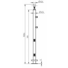 Poteau extrêmité verre + lisse