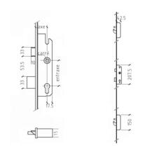 Serrure bs2600 réhaussée - têtière 16