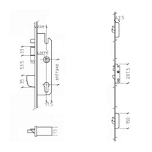 Serrure bs3700 réhaussée - têtière 16