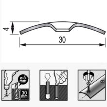 Seuil plat perce inox brillant 30mm/2,7m