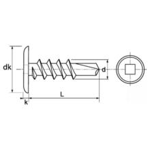 Vis autoperceuses tête crantée large carrée