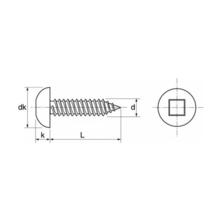Vis tôle inox tc empreinte carrée